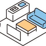 リビングのイラスト