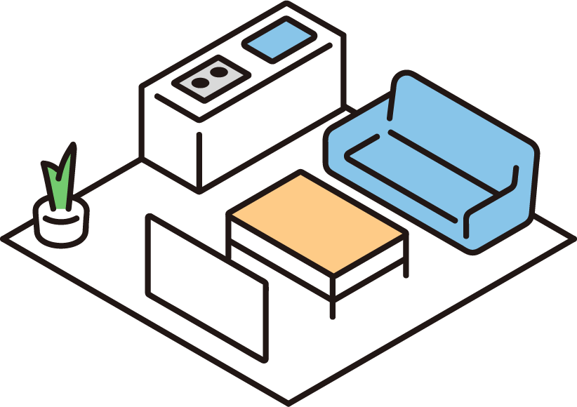 リビングのイラスト