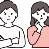 心配そうにしている夫婦のイラスト