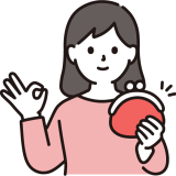 財布を持ってほほ笑む主婦のイラスト