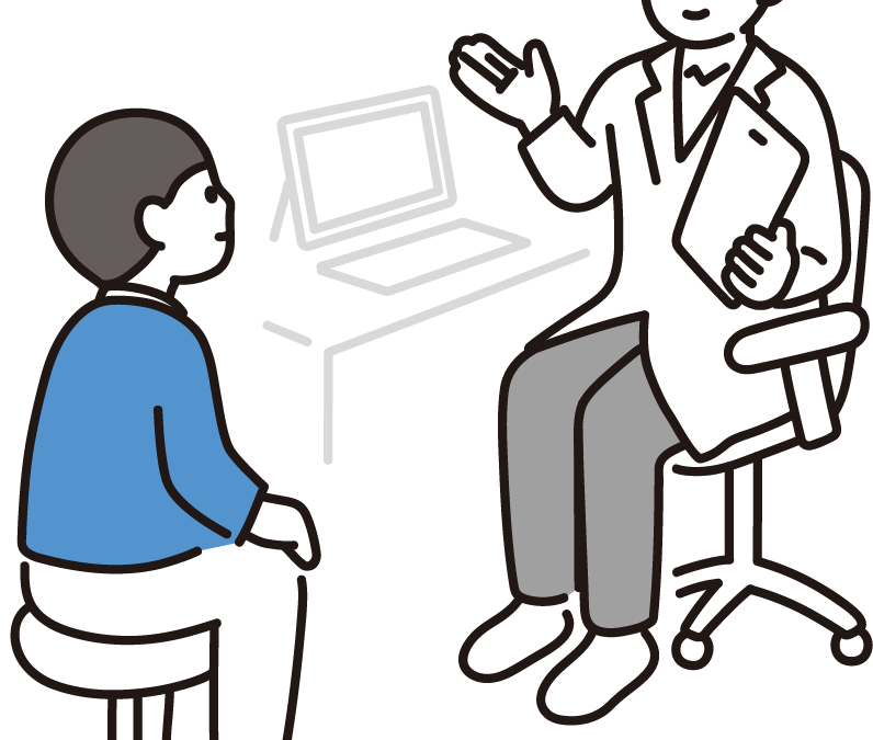 医者が診察中のイラスト