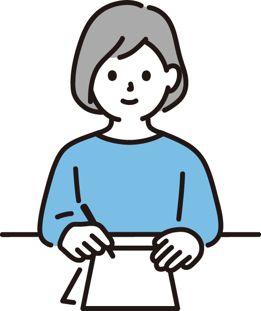 手紙を書く女性のイラスト