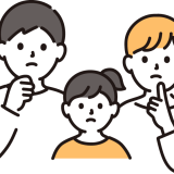 考える両親と娘のイラスト
