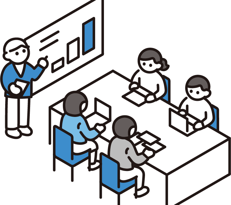 会議をする人々のイラスト