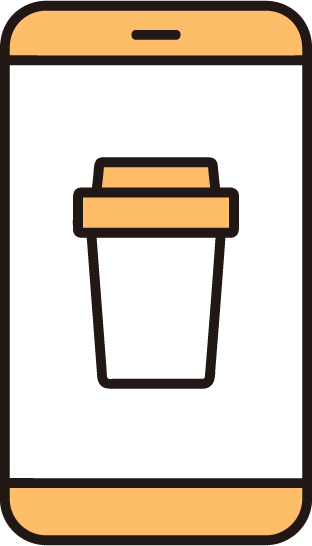 コーヒーのオンライン注文のイラスト
