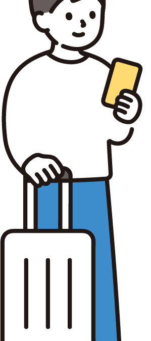 旅行中の男性のイラスト