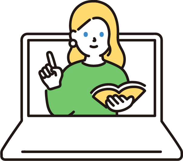 ネイティブ講師とのオンラインレッスンのイラスト