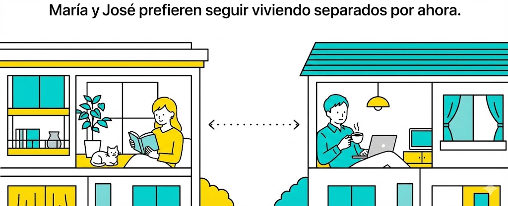 別居する夫婦のイラスト