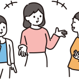 談笑する3人の女性のイラスト