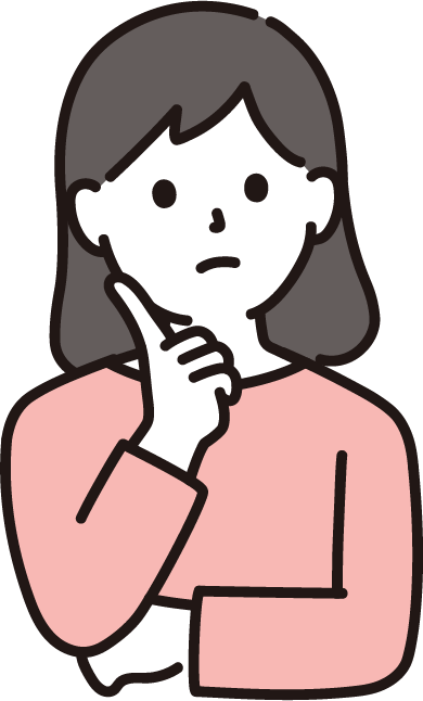 首をかしげる女性のイラスト