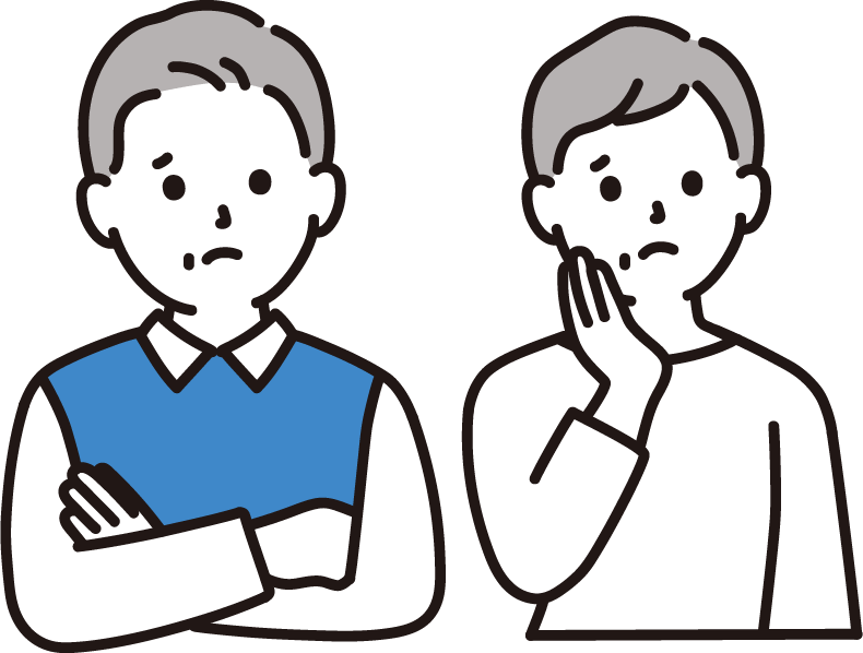 心配する老夫婦のイラスト