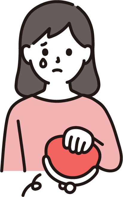 財布を振って涙を流す女性のイラスト