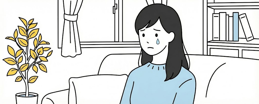 涙を流す女の子のイラスト