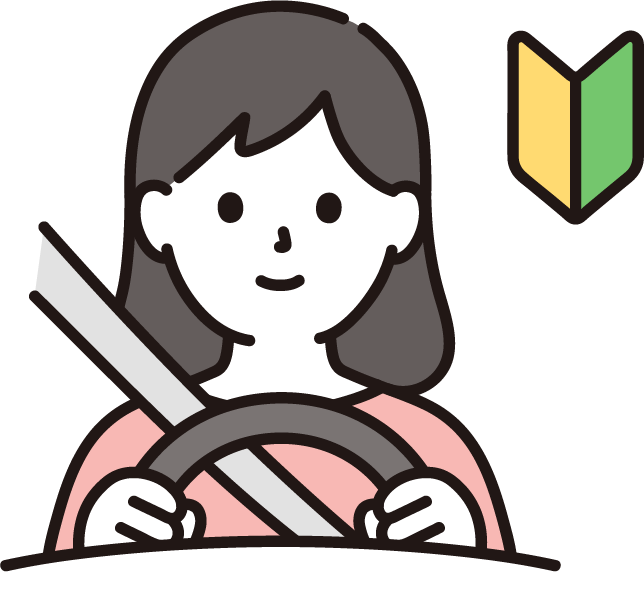 車を運転する女性のイラスト