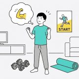 運動することを決意した男性のイラスト