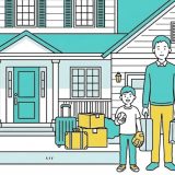 米国在住の家族のイラスト